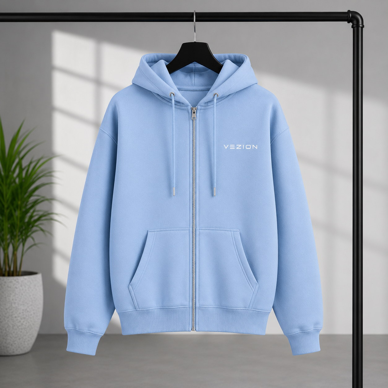 Zip-Hoodie, hellblau