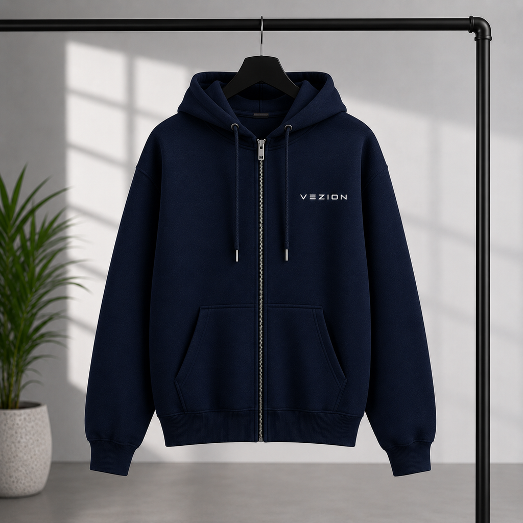 Zip-Hoodie, dunkelblau