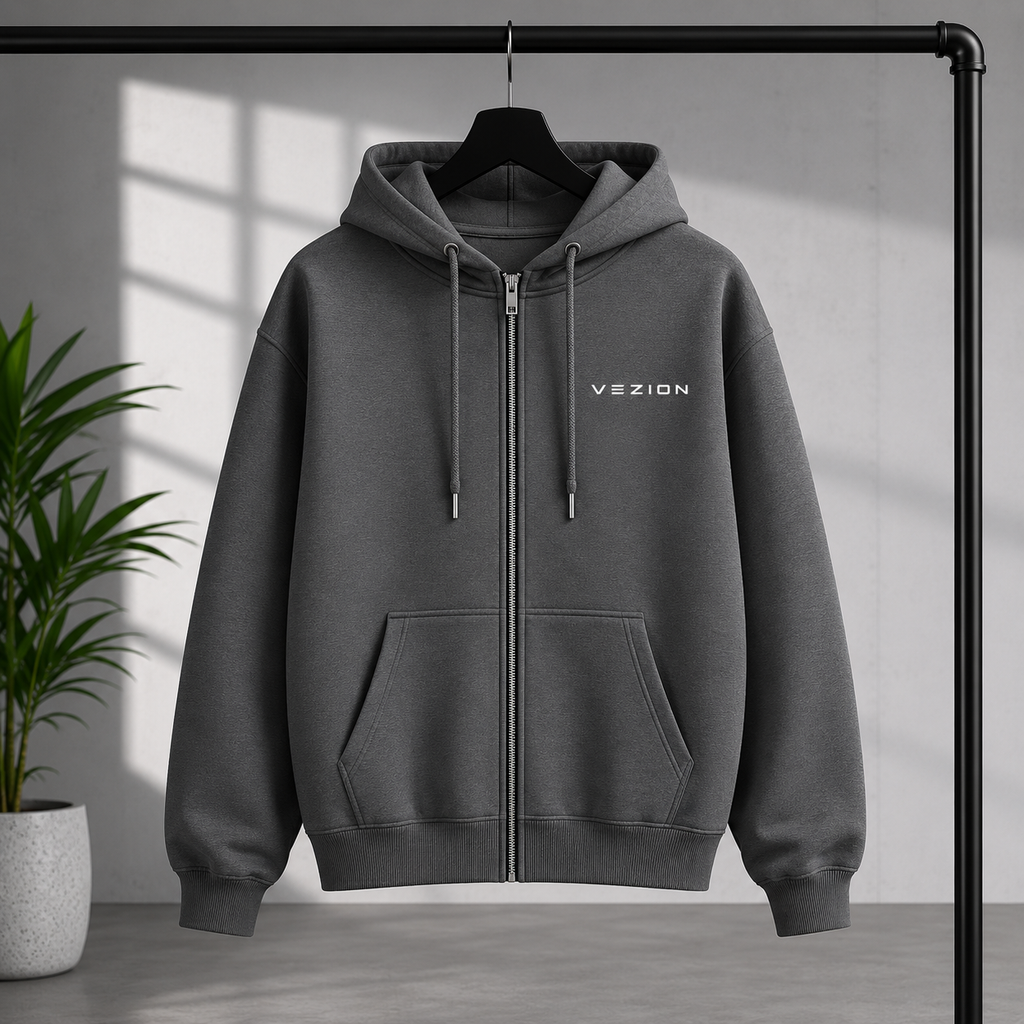 Zip-Hoodie, dunkelgrau